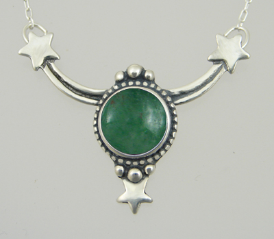 Sterling Silver Jade Accents This Celestial Necklace